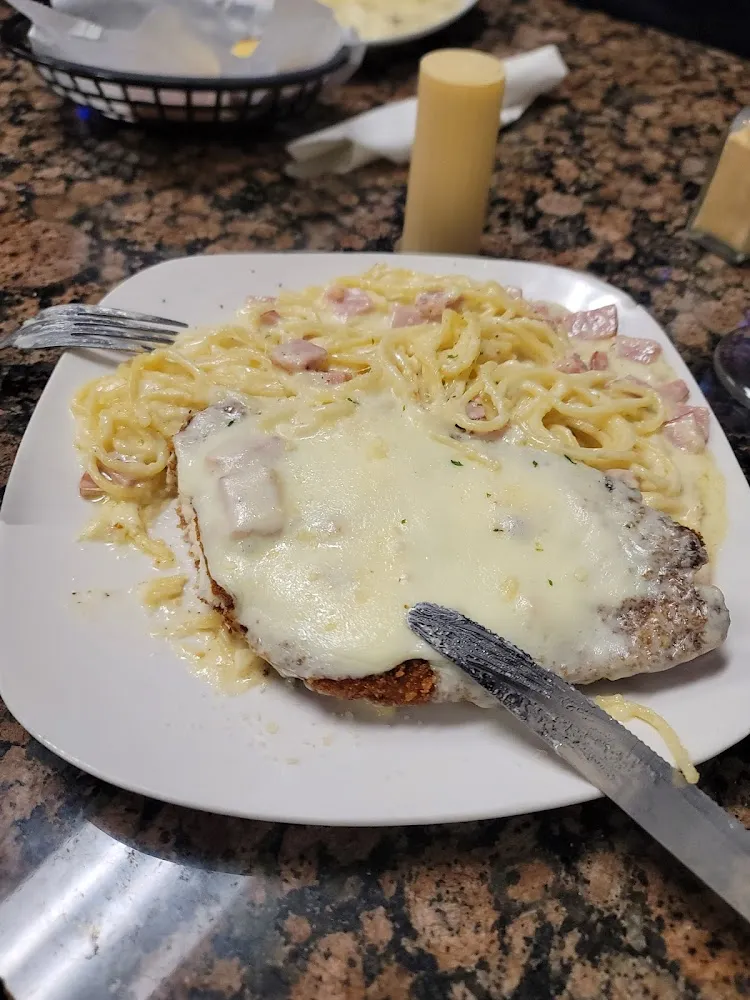 Chicken Parmigiana with Alfredo and Ham
